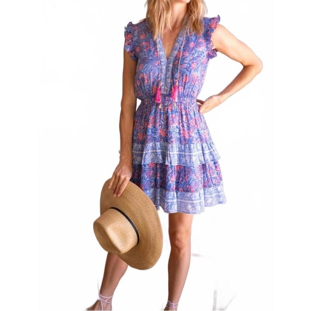 NEW BELL olivia mini dress in blue/pink
